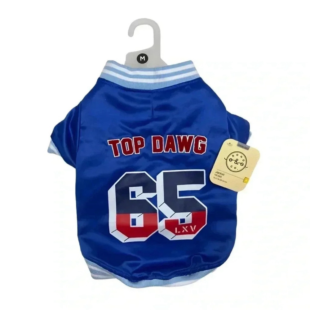 Bond & Co Top Dawg 65 Dog Jacket Medium Blue Sports Satin NWT
